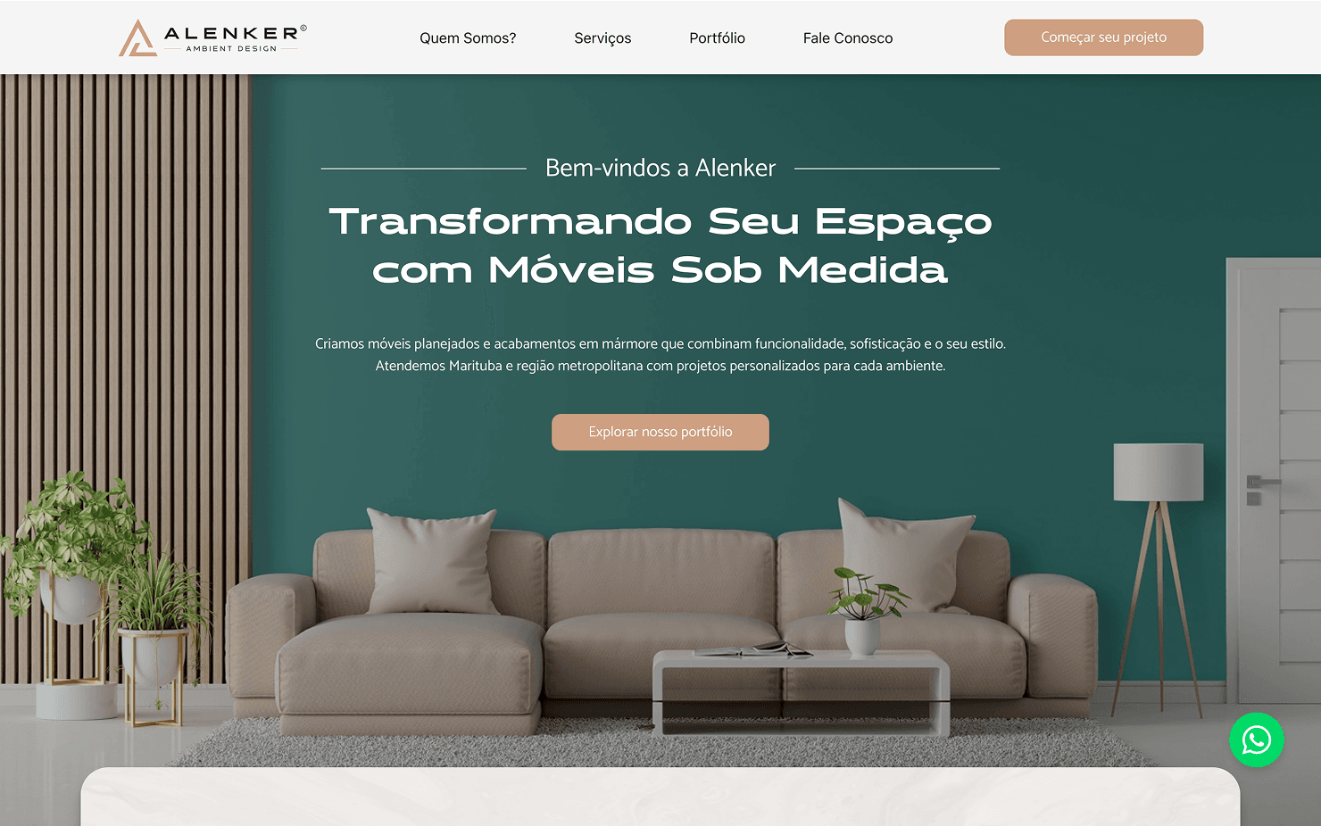 Imagem da Landing Page da Alenker