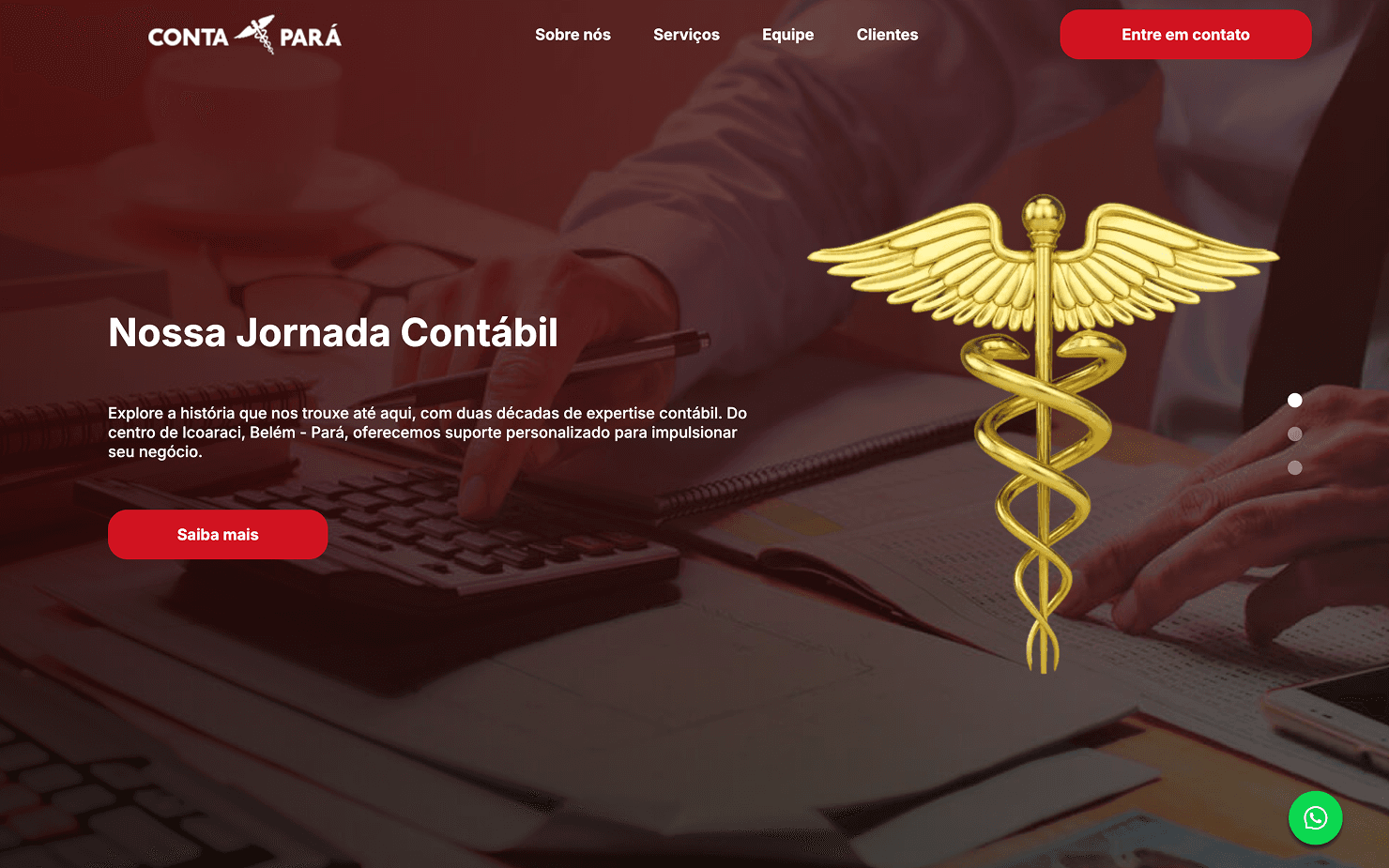 Imagem da Landing Page do Conta Pará