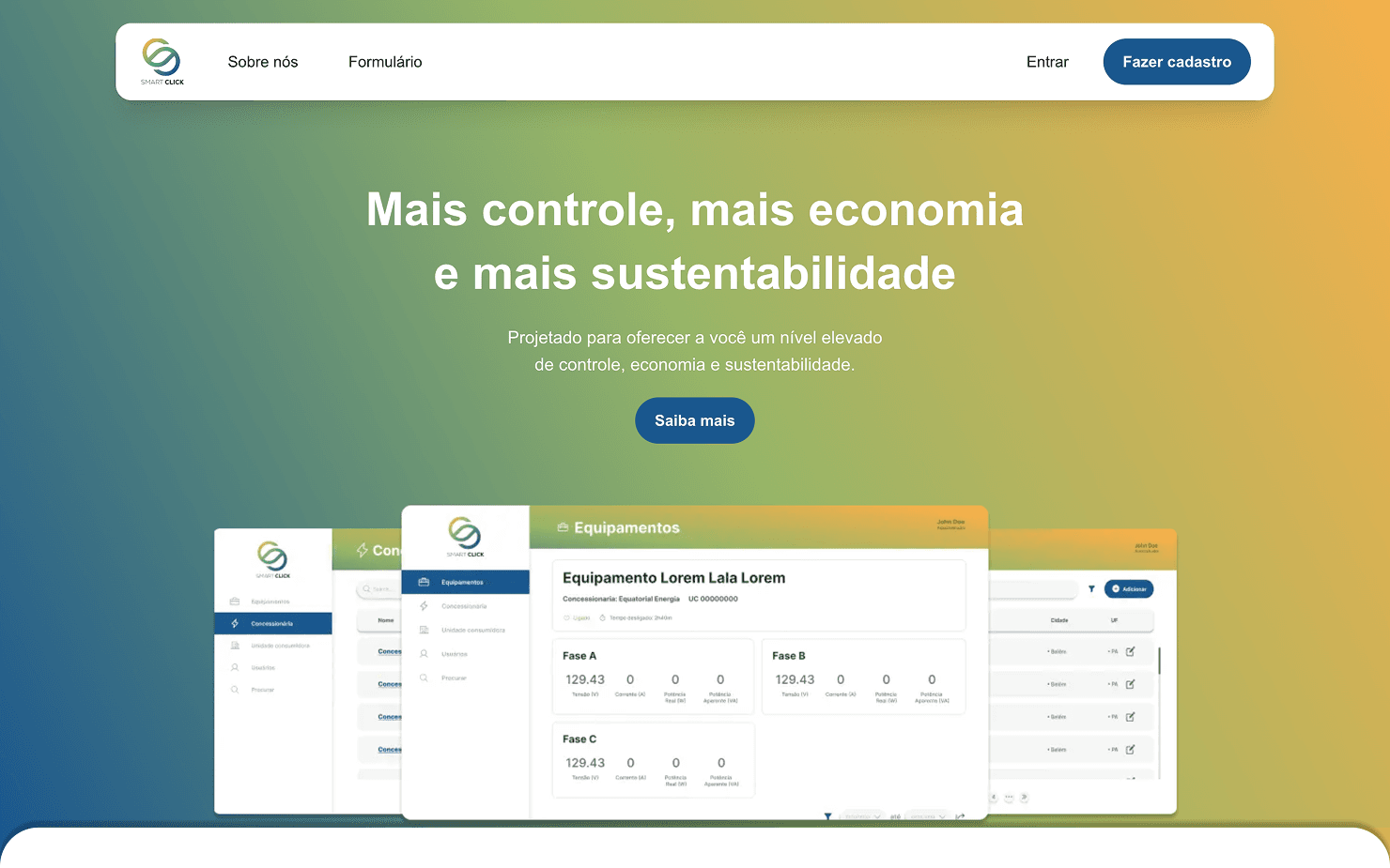 Imagem da Landing Page da Smart Click